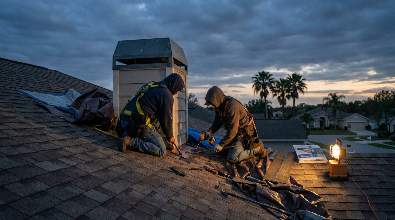 Ceiling Water Stain Roof Repair in Wesley Chapel, FL - Residential Roofing Contractor in Wesley Chapel, FL