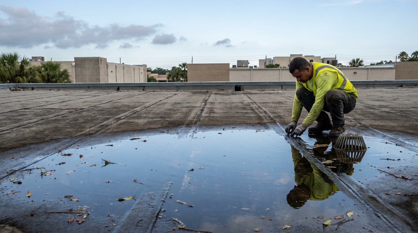 Commercial Roof Leaking After Heavy Rain in Tampa, FL